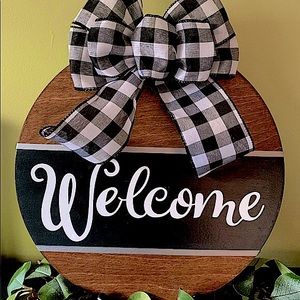 Front door Welcome Sign